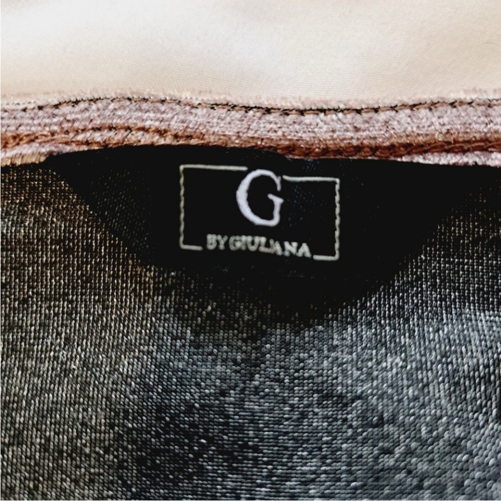 G by Giuliani, XL, Polka D Velvet Top - Mauve - Picture 5 of 8